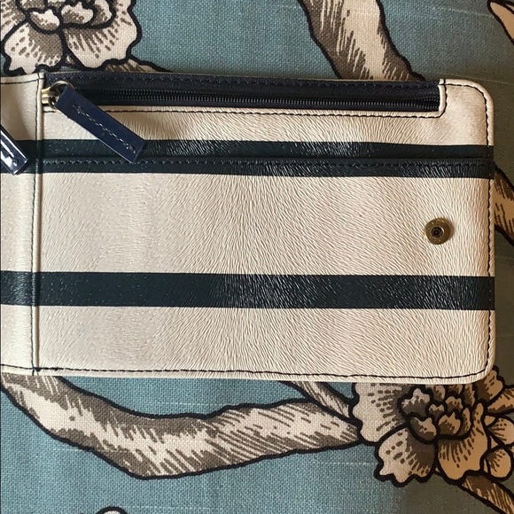 Sporty Navy & White Striped Clutch Wallet - Picture 5 of 5